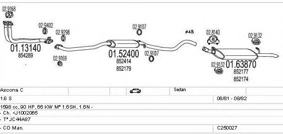 MTS C250027003407 Exhaust System